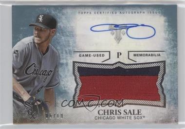 2015 Topps Triple Threads - Unity Autographed Jumbo Relics - Sapphire #UAJR-CSE - Chris Sale /10 [EX to NM]