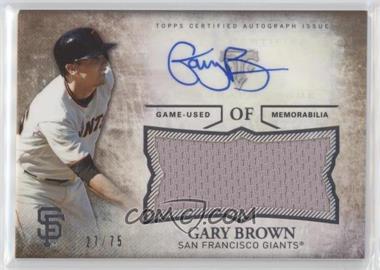 2015 Topps Triple Threads - Unity Autographed Jumbo Relics - Sepia #UAJR-GB - Gary Brown /75