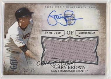 2015 Topps Triple Threads - Unity Autographed Jumbo Relics - Sepia #UAJR-GB - Gary Brown /75