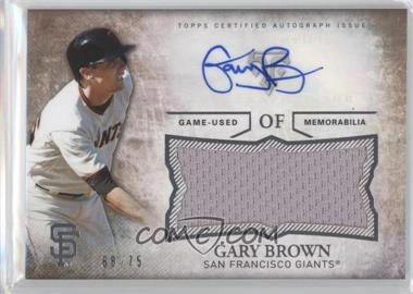 2015 Topps Triple Threads - Unity Autographed Jumbo Relics - Sepia #UAJR-GB - Gary Brown /75