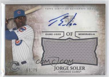 2015 Topps Triple Threads - Unity Autographed Jumbo Relics - Sepia #UAJR-JSR - Jorge Soler /75