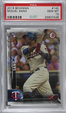 2016 Bowman - [Base] #140 - Rookies - Miguel Sano [PSA 10 GEM MT]