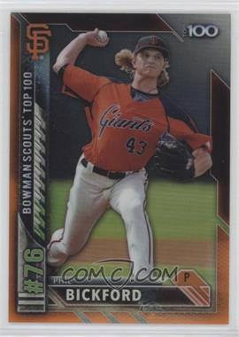 2016 Bowman - Bowman Scouts 100 - Orange Refractor #BTP-76 - Phil Bickford /25