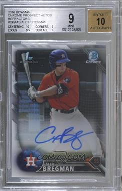 2016 Bowman - Chrome Prospect Autographs #CPA-AB - Alex Bregman [BGS 9 MINT]