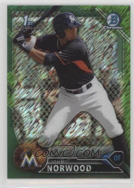 2016 Bowman - Chrome Prospects - Green Shimmer Refractor #BCP27 - John Norwood /99