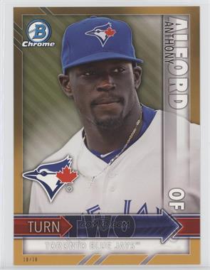 2016 Bowman - Chrome Turn Two - Topps.com Online Exclusive 5 x 7 Gold #TT-AP - Anthony Alford, Max Pentecost /10