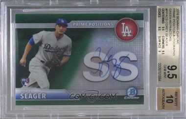 2016 Bowman Chrome - Prime Position Autographs - Green Refractor #PPA-CS - Corey Seager /99 [BGS 9.5 GEM MINT]