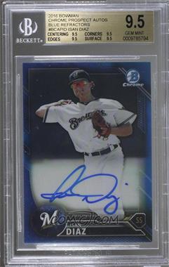 2016 Bowman Chrome - Prospects Autographs - Blue Refractor #BCAP-ID - Isan Diaz /150 [BGS 9.5 GEM MINT]