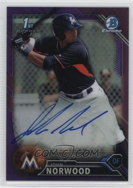 2016 Bowman Chrome - Prospects Autographs - Purple Refractor #CPA-JN - John Norwood /250