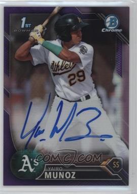 2016 Bowman Chrome - Prospects Autographs - Purple Refractor #CPA-YMU - Yairo Munoz /250