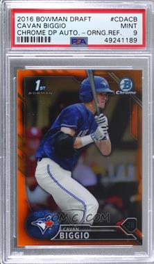 2016 Bowman Draft - Chrome - Orange Refractor #BDC-81 - Draft Picks - Cavan Biggio /25 [PSA 9 MINT]