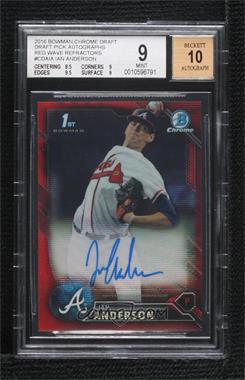 2016 Bowman Draft - Chrome Draft Pick Autographs - Red Wave Refractor #CDA-IA - Ian Anderson /5 [BGS 9 MINT]