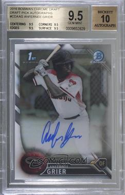 2016 Bowman Draft - Chrome Draft Pick Autographs #CDA-AG - Anfernee Grier [BGS 9.5 GEM MINT]