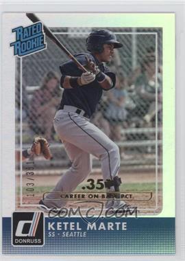 2016 Panini Donruss - [Base] - Stat Line Career #39 - Rated Rookies - Ketel Marte /351