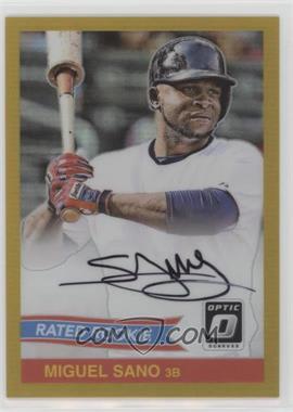 2016 Panini Donruss Optic - Rated Rookies Retro Signatures - 1984 Gold #84-MS - Miguel Sano /5 - Courtesy of COMC.com