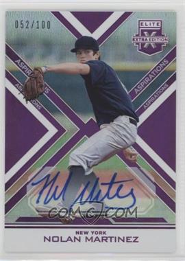 2016 Panini Elite Extra Edition - [Base] - Aspirations Purple Autographs #106 - Nolan Martinez /100