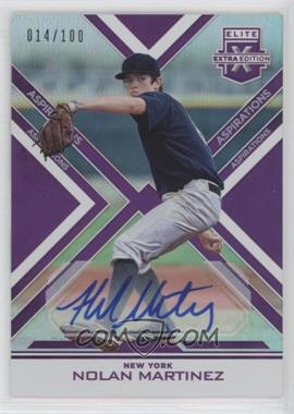 2016 Panini Elite Extra Edition - [Base] - Aspirations Purple Autographs #106 - Nolan Martinez /100