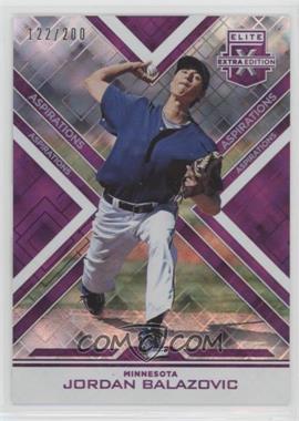 2016 Panini Elite Extra Edition - [Base] - Aspirations Purple #162 - Jordan Balazovic /200