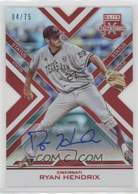 2016 Panini Elite Extra Edition - [Base] - Status Red Die-Cut Autographs #80 - Ryan Hendrix /75