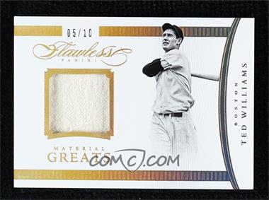 2016 Panini Flawless - Material Greats - Gold #20 - Ted Williams /10