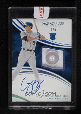 2016 Panini Immaculate Collection - [Base] - Blue #105 - Rookie Auto Patch - Corey Seager /5 [Uncirculated]