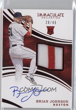 2016 Panini Immaculate Collection - [Base] - Red #132 - Rookie Auto Patch - Brian Johnson /49