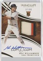 Rookie Auto Patch - Mac Williamson #/99