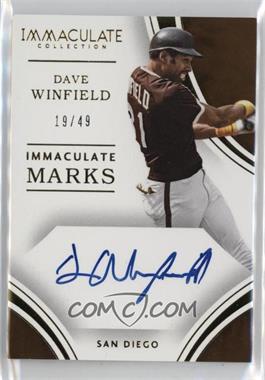 2016 Panini Immaculate Collection - Immaculate Marks #IM-DW - Dave Winfield /49