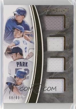 2016 Panini Immaculate Collection - Immaculate Quad Players #IQP-KS - Kyle Schwarber, Kenta Maeda, Byung-Ho Park, Corey Seager /99