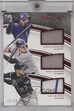 2016 Panini Immaculate Collection - Immaculate Trio Players - Red #ITP-CG - Carlos Gonzalez, Nolan Arenado, Trevor Story /25