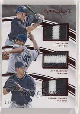 2016 Panini Immaculate Collection - Immaculate Trio Players - Red #ITP-GB - Greg Bird, Luis Severino, Rob Refsnyder /25