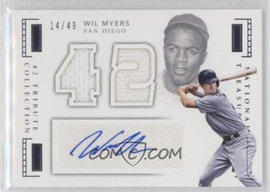2016 Panini National Treasures - 42 Tribute Jersey Signatures #42S-WM - Wil Myers /49