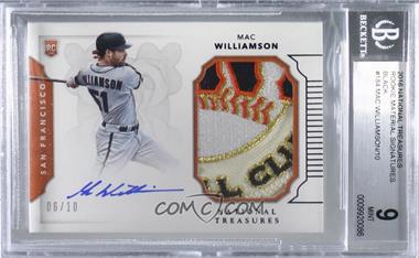 2016 Panini National Treasures - [Base] - Black #184 - Rookie Materials Signatures - Mac Williamson /10 [BGS 9 MINT]