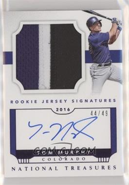 2016 Panini National Treasures - Rookie Jersey Signatures Vertical - Purple #RJSV-TM - Tom Murphy /49