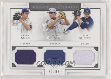 2016 Panini National Treasures Collegiate - Material Trios #20 - Aaron Nola, Brian Johnson, Tyler Duffey /99