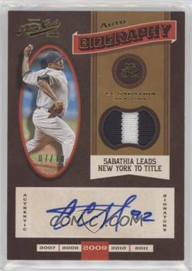 2016 Panini Prime Cuts - Auto Biography Materials #ABM-CS - CC Sabathia /15