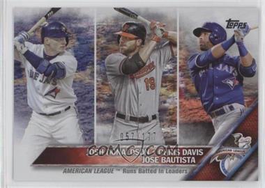 2016 Topps - [Base] - Factory Set Foil #162 - League Leaders - Josh Donaldson, Chris Davis, Jose Bautista /177