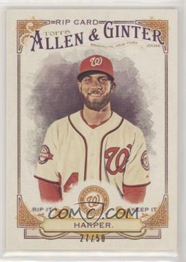 2016 Topps Allen & Ginter's - Rip Cards - Ripped #RIP-51 - Bryce Harper /50