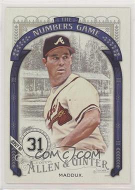 2016 Topps Allen & Ginter's - The Numbers Game #NG-80 - Greg Maddux