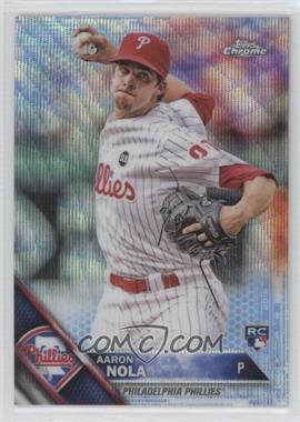 2016 Topps Chrome - [Base] - Blue Wave Refractor #114 - Aaron Nola /75