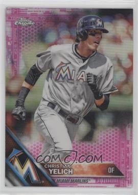 2016 Topps Chrome - [Base] - Pink Refractor #187 - Christian Yelich