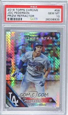 2016 Topps Chrome - [Base] - Prism Refractor #58 - Joc Pederson [PSA 10 GEM MT]