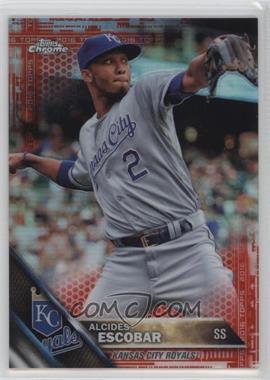 2016 Topps Chrome - [Base] - Red Refractor #117 - Alcides Escobar /5