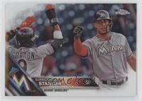 Giancarlo Stanton (Celebration with Dee Gordon)