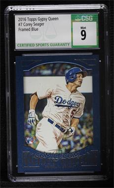 2016 Topps Gypsy Queen - [Base] - Blue Paper Frame #7 - Corey Seager [CSG 9 Mint]