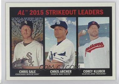 2016 Topps Heritage - [Base] - Gum Damage Back #237 - League Leaders - Chris Sale, Chris Archer, Corey Kluber