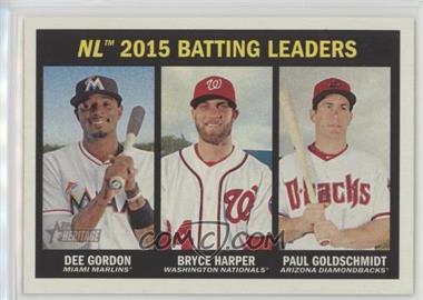 2016 Topps Heritage - [Base] - Gum Damage Back #240 - League Leaders - Dee Gordon, Bryce Harper, Paul Goldschmidt