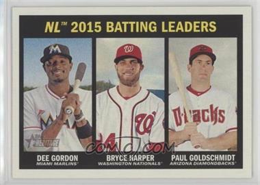 2016 Topps Heritage - [Base] - Gum Damage Back #240 - League Leaders - Dee Gordon, Bryce Harper, Paul Goldschmidt