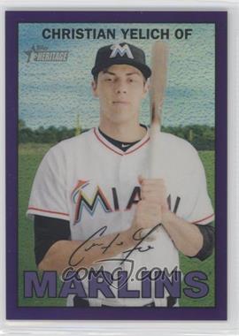 2016 Topps Heritage - [Base] - Hot Box Chrome Purple Refractor #THC-467 - Christian Yelich