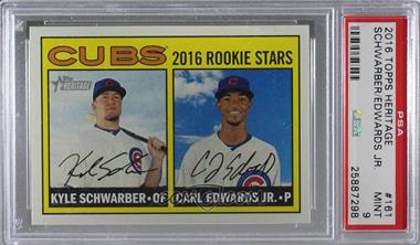 2016 Topps Heritage - [Base] #161.1 - Rookie Stars - Kyle Schwarber, Carl Edwards Jr. [PSA 9 MINT]